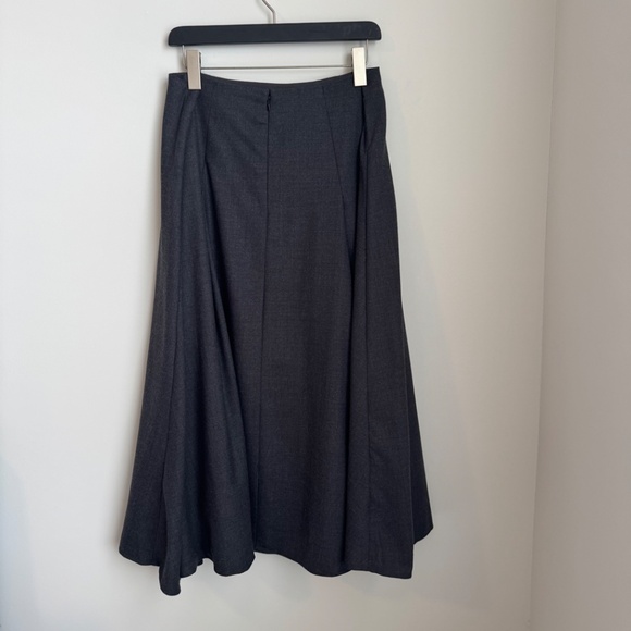 NWT Madewell Dark Gray Flannel Pleated Maxi Skirt SZ 14 - Picture 6 of 7